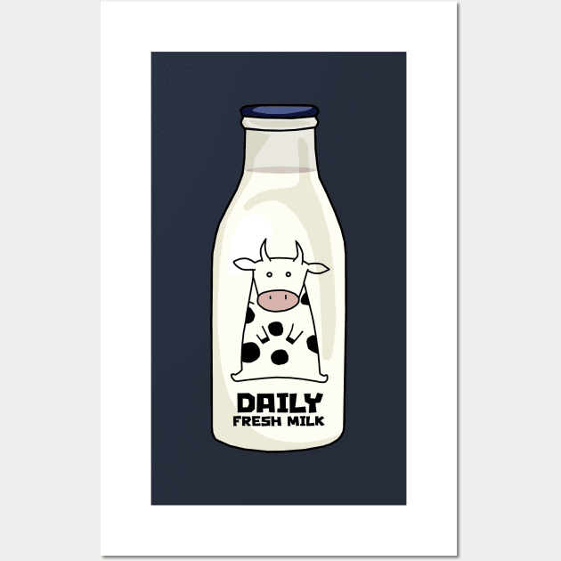 Daily Fresh Milk Wall Art by KewaleeTee